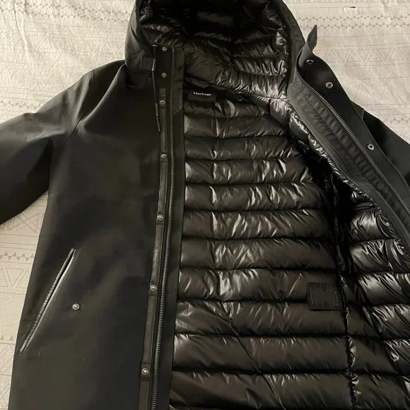 Mackage Black Hooded Down Parka with Removable Down Liner - Picture 5 of 8